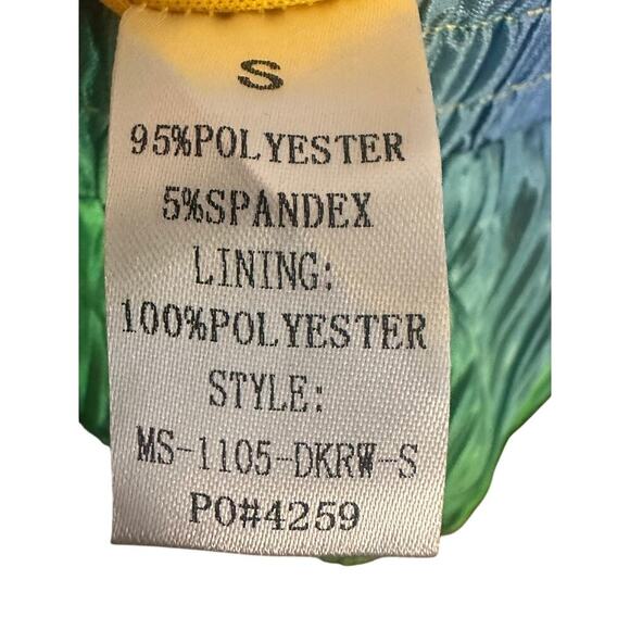 LALA – Long Sleeve Plissé Set (Prismatic Rainbow) – S - Picture 4 of 11